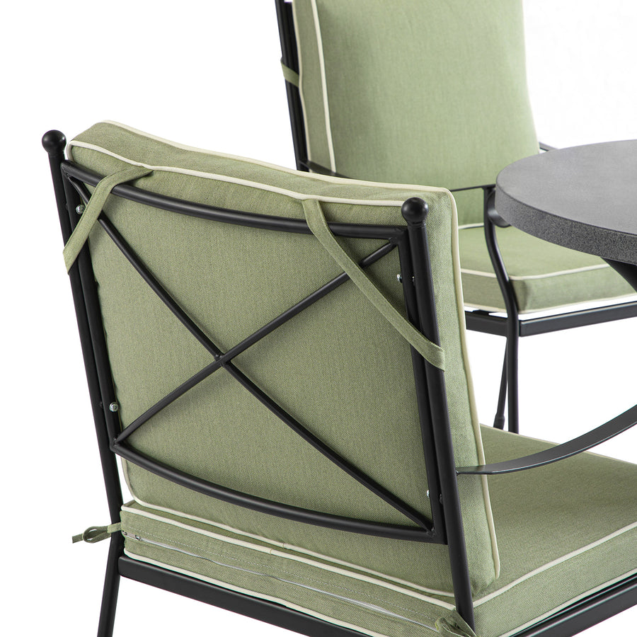 Haymes Indoor and Outdoor Metal 4-Seater Round Dining Set, Reseda Green