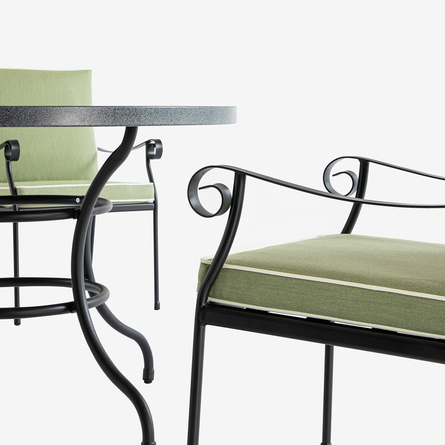 Haymes Indoor and Outdoor Metal 4-Seater Round Dining Set, Reseda Green