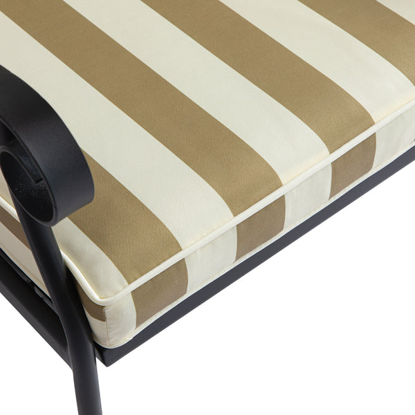 Haymes Indoor and Outdoor Metal 4 - Seater Round Dining Set, Khaki Stripe - daals