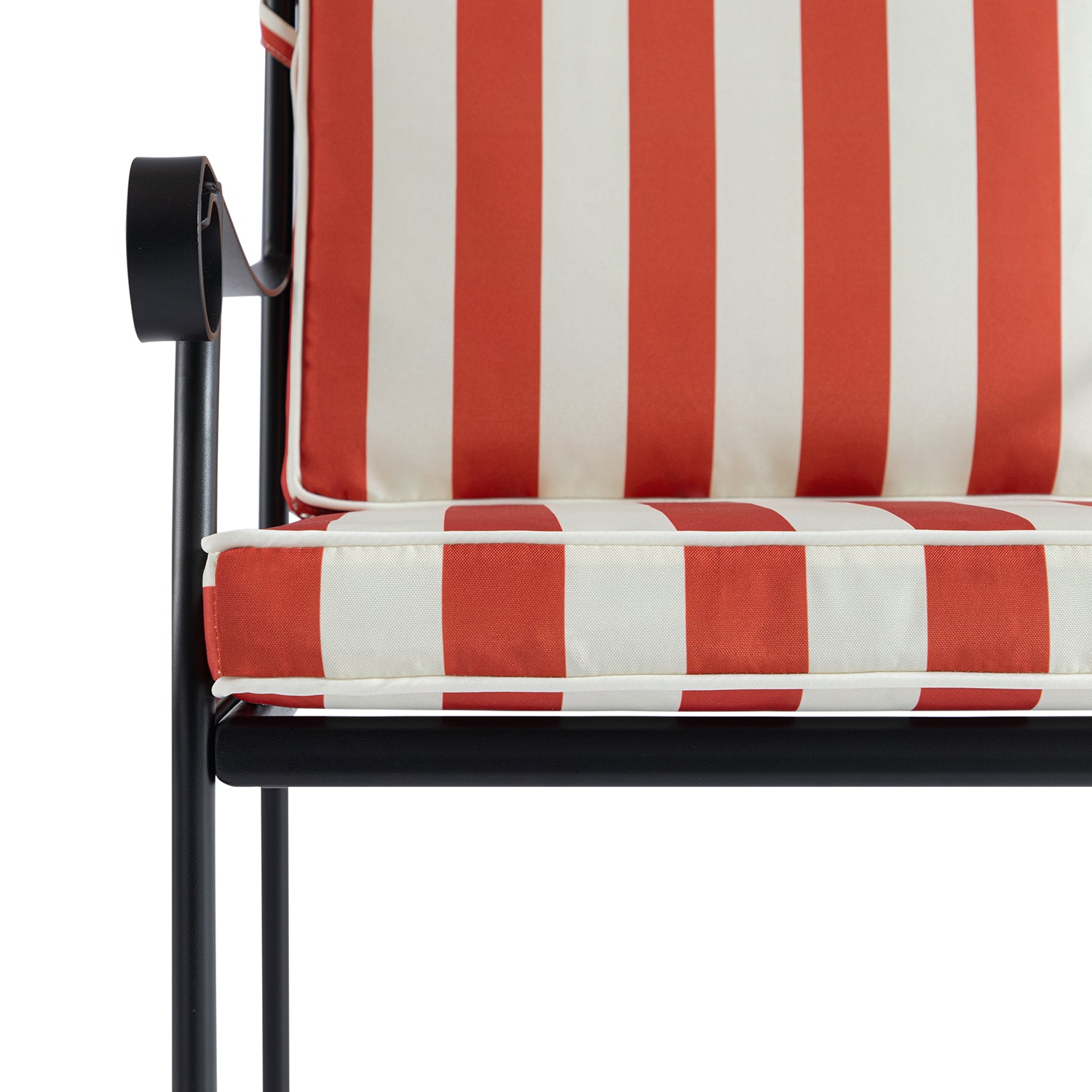 Haymes Indoor and Outdoor Metal 4-Seater Round Dining Set, Scarlet Stripe