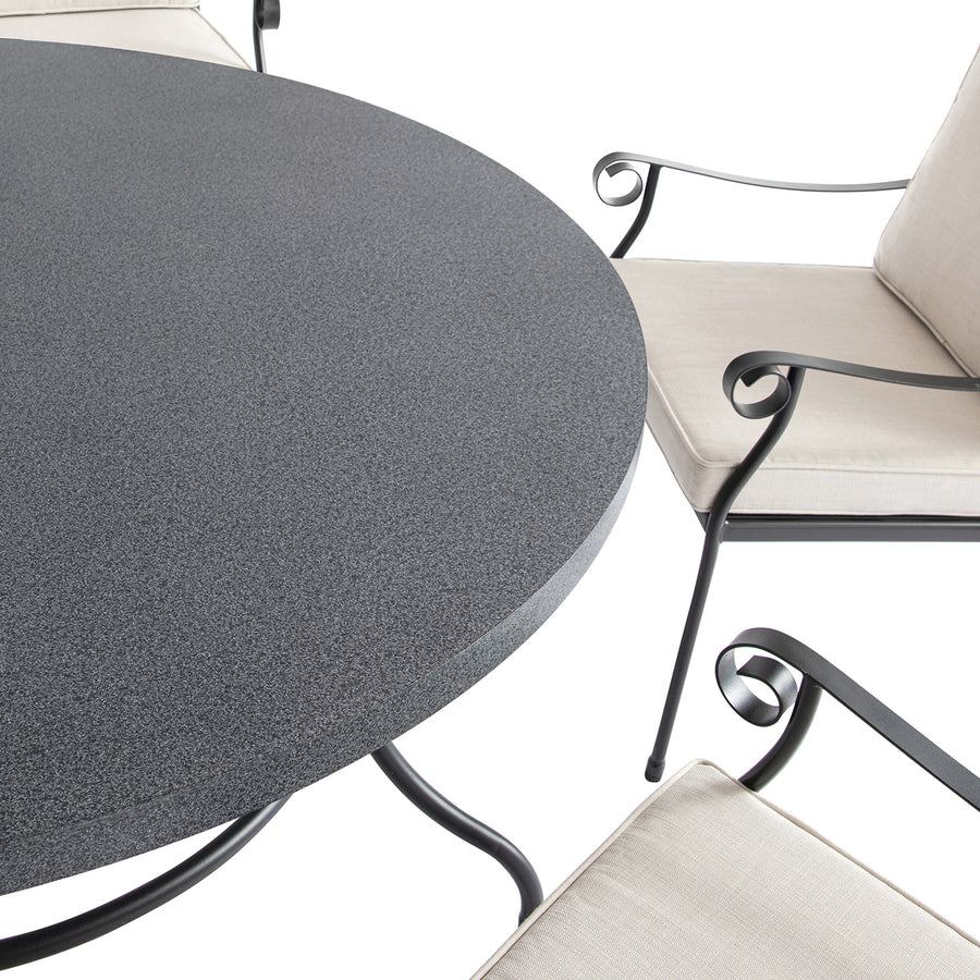 Haymes Indoor and Outdoor Metal 6 - Seater Round Dining Set, Beige - daals
