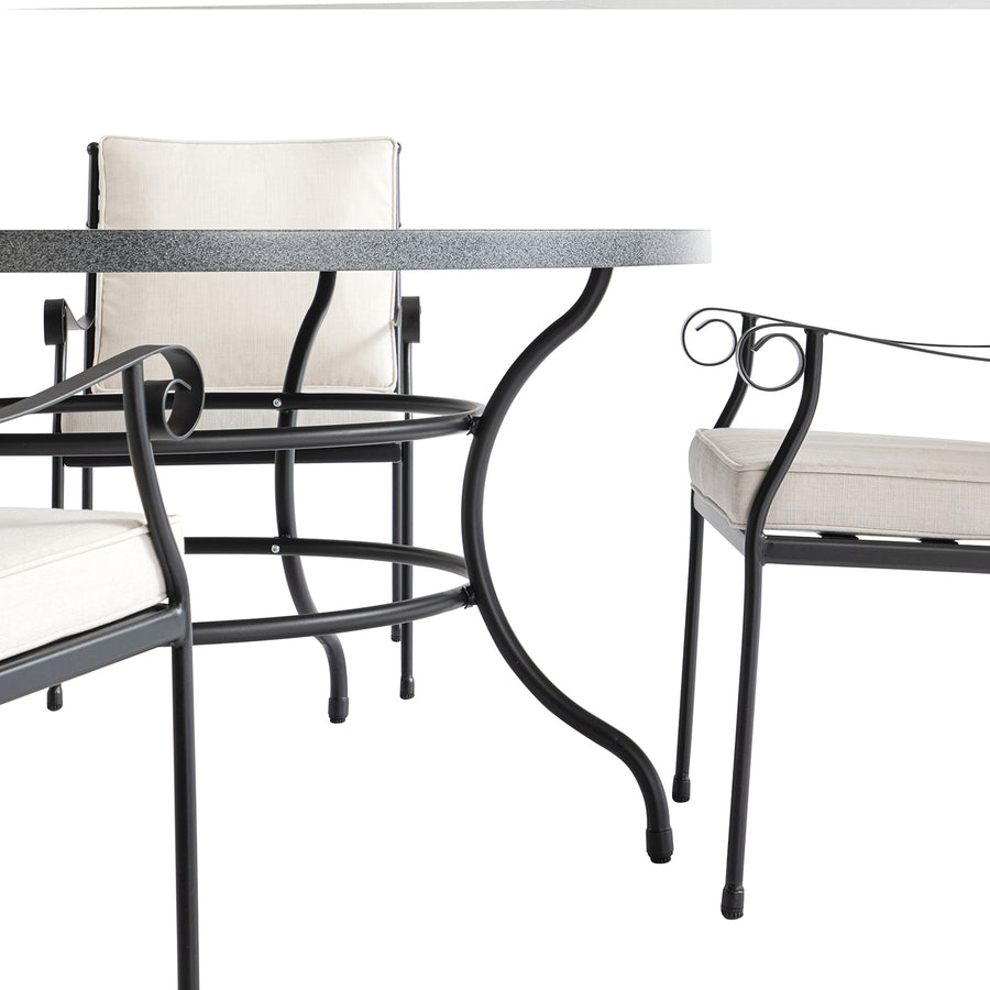 Haymes Indoor and Outdoor Metal 6 - Seater Round Dining Set, Beige - daals