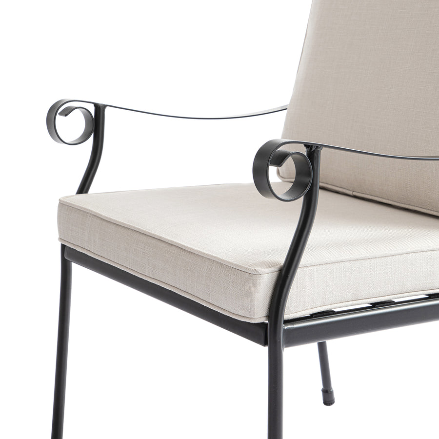 Haymes Indoor and Outdoor Metal 6 - Seater Round Dining Set, Beige - daals