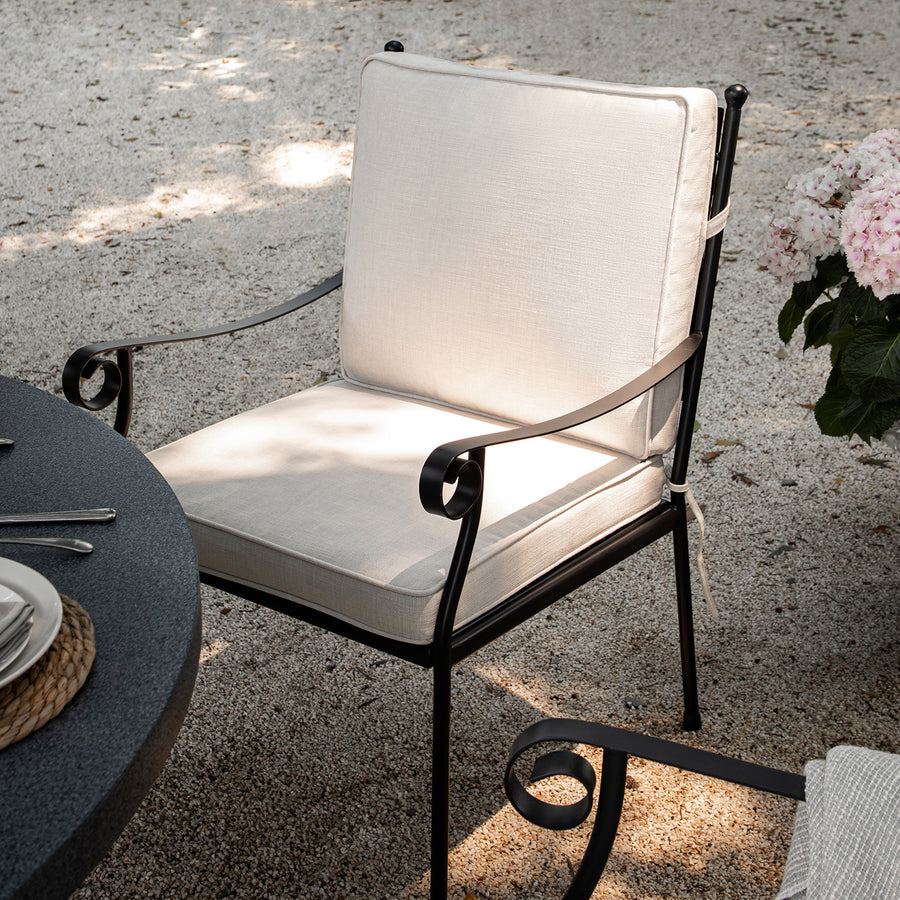 Haymes Indoor and Outdoor Metal 6 - Seater Round Dining Set, Beige - daals