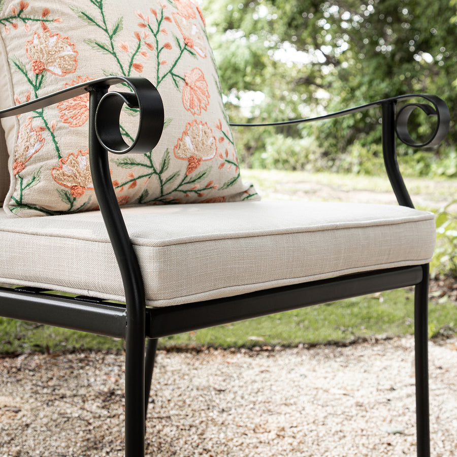 Haymes Indoor and Outdoor Metal 6 - Seater Round Dining Set, Beige - daals
