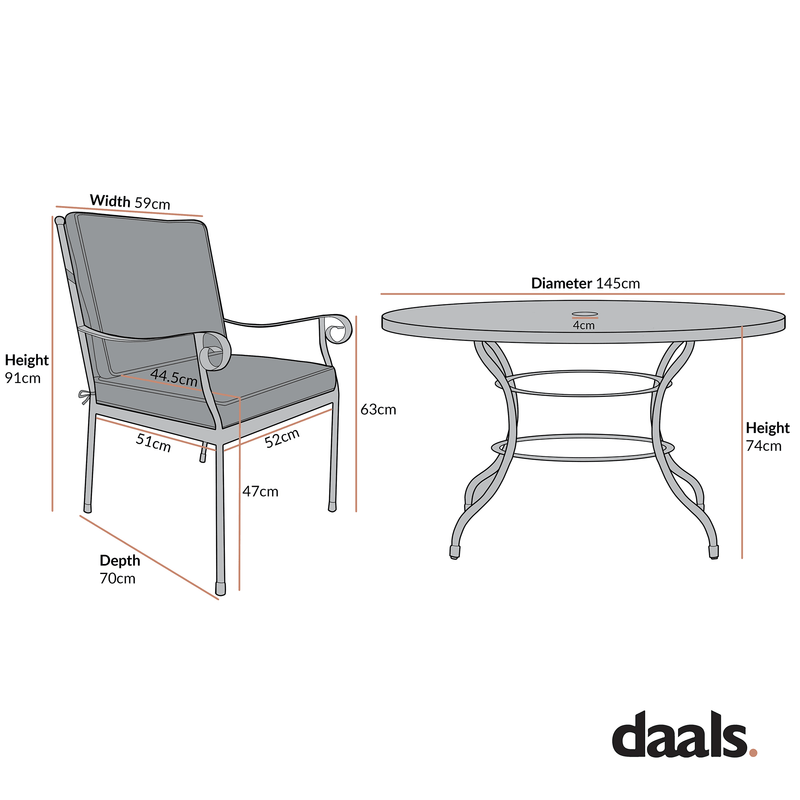 Haymes Indoor and Outdoor Metal 6 - Seater Round Dining Set, Reseda Green - daals