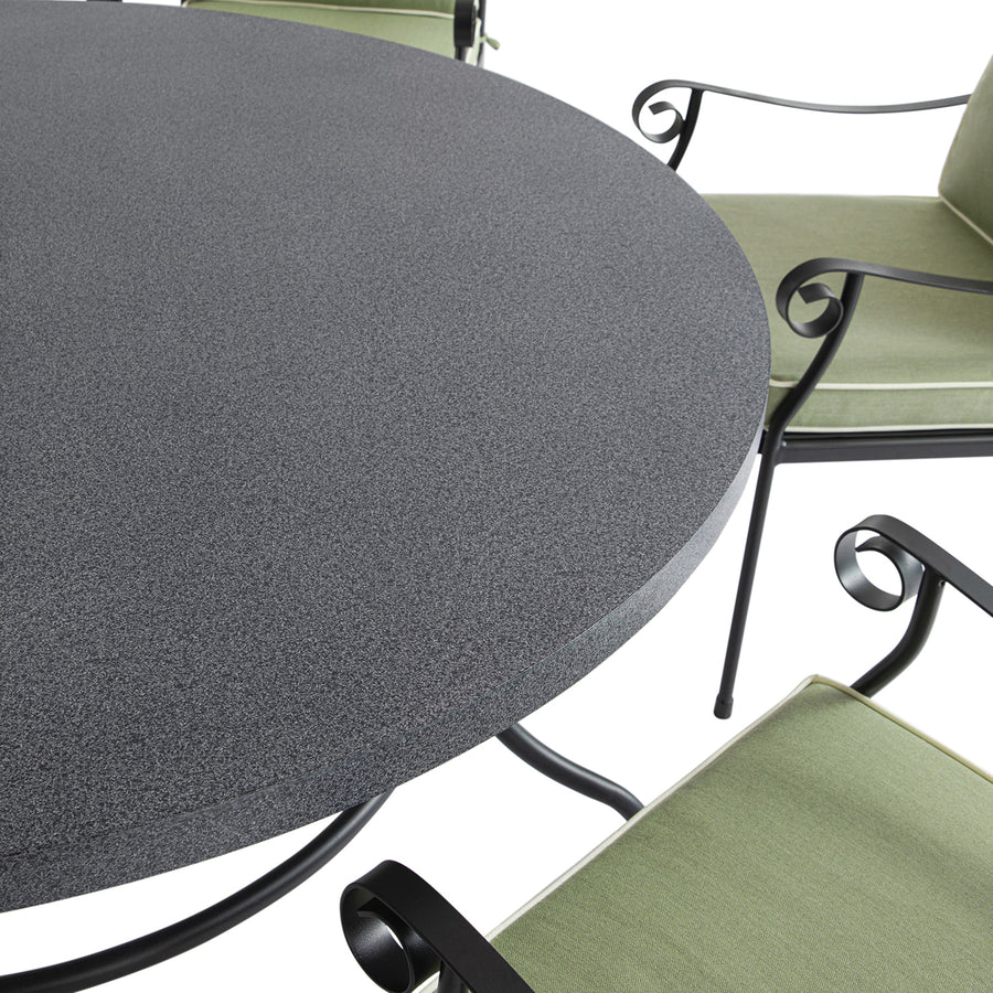 Haymes Indoor and Outdoor Metal 6-Seater Round Dining Set, Reseda Green