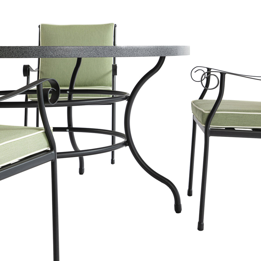 Haymes Indoor and Outdoor Metal 6-Seater Round Dining Set, Reseda Green