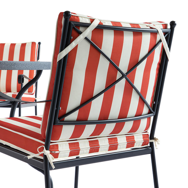 Haymes Indoor and Outdoor Metal 6 - Seater Round Dining Set, Scarlet Stripe - daals