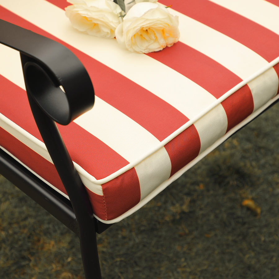 Haymes Indoor and Outdoor Metal 6-Seater Round Dining Set, Scarlet Stripe