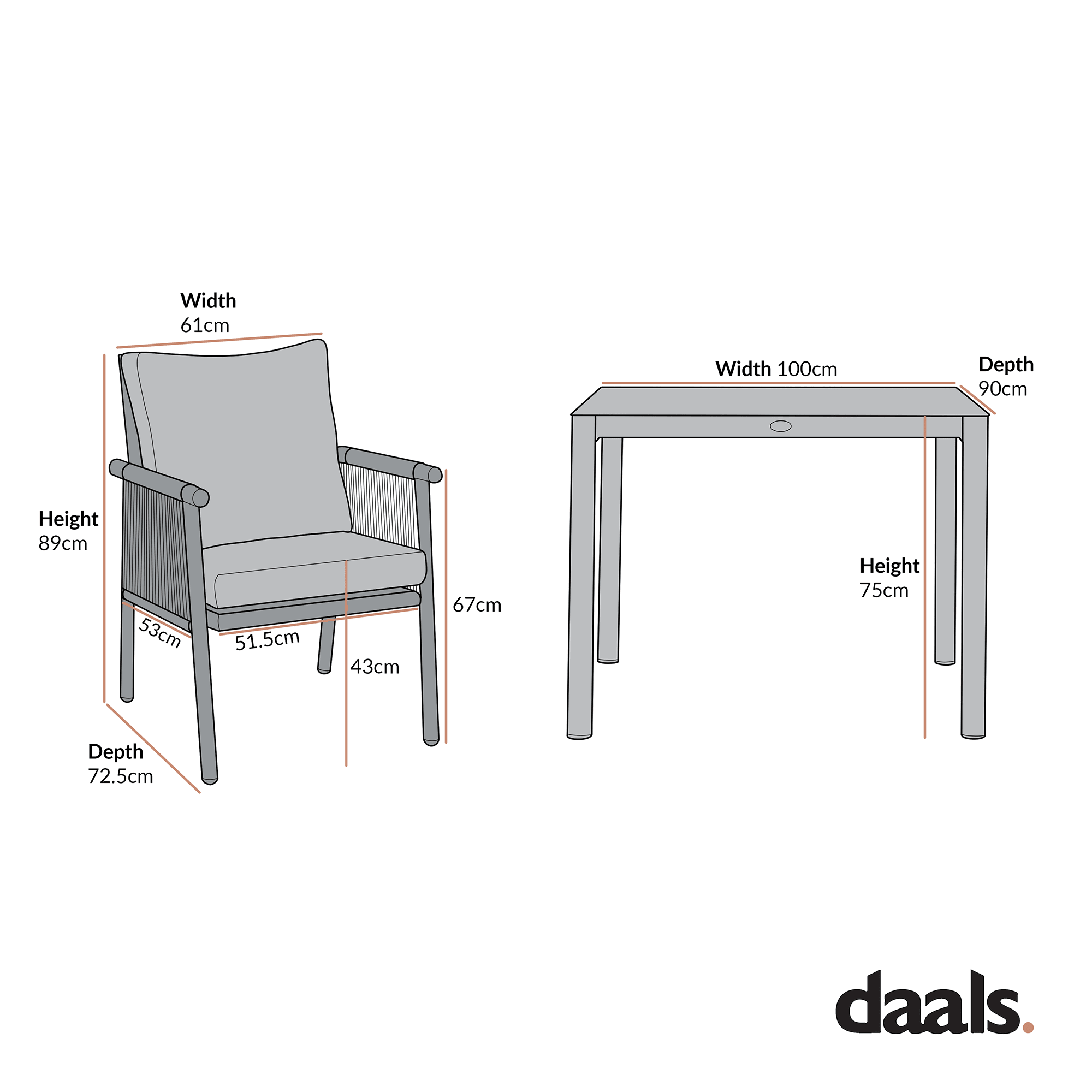 Soller Indoor and Outdoor Rope Weave 4-Seater Square Dining Set