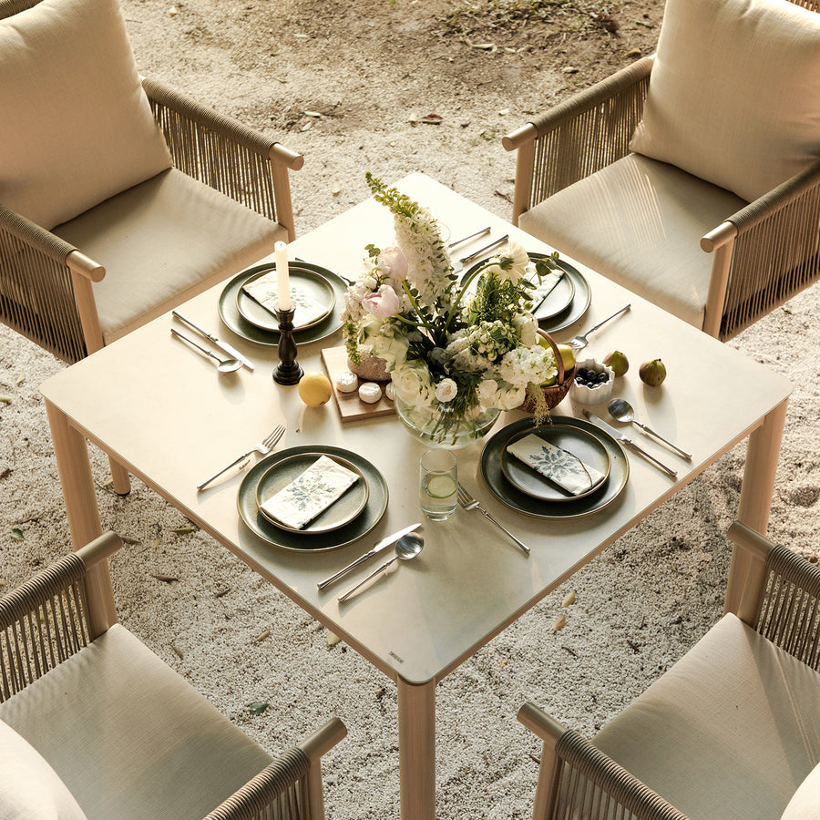 Soller Indoor and Outdoor Rope Weave 4-Seater Square Dining Set