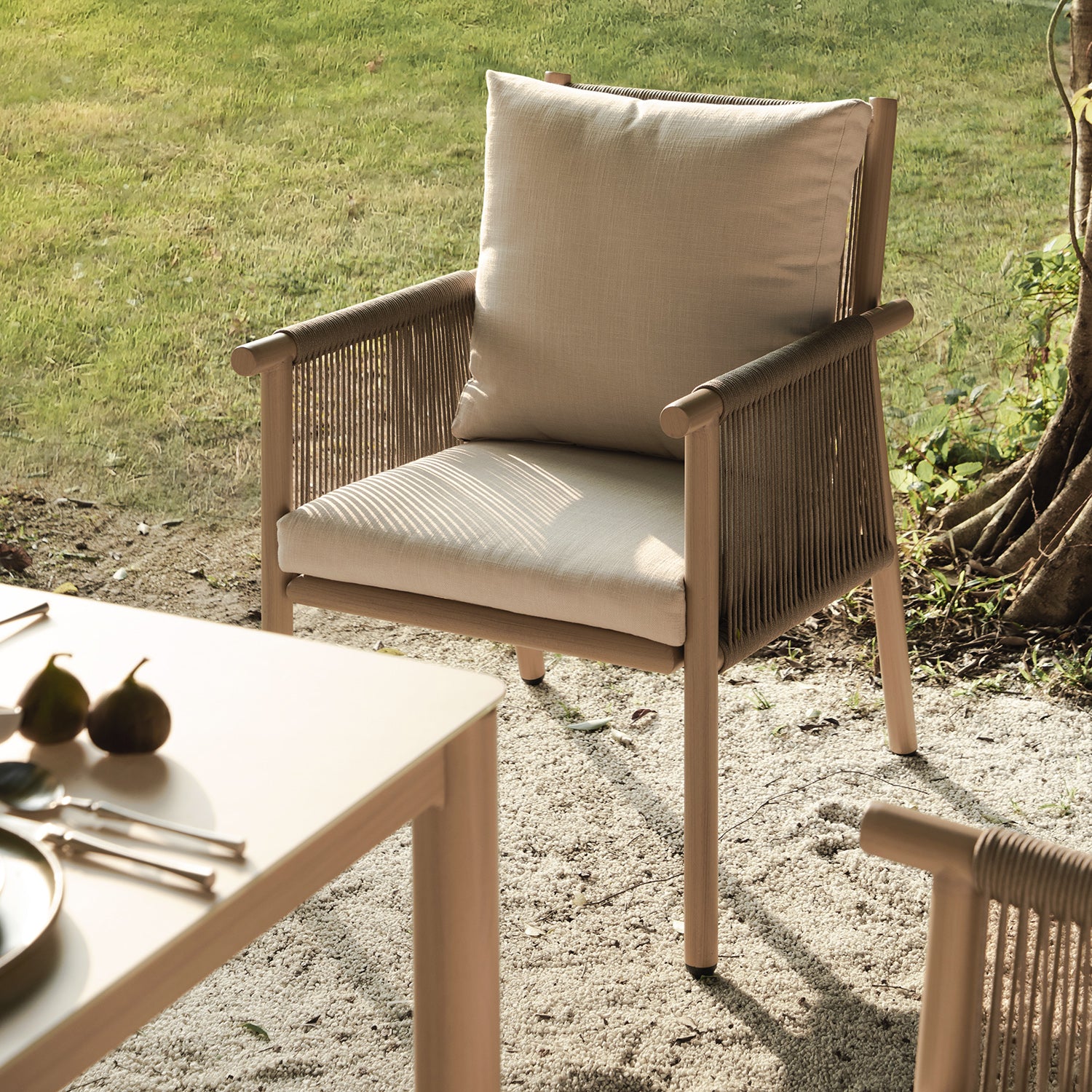 Soller Indoor and Outdoor Rope Weave 4-Seater Square Dining Set