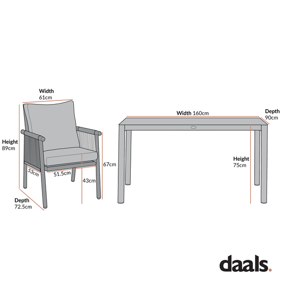 Soller Indoor and Outdoor Rope Weave 6-Seater Rectangular Dining Set