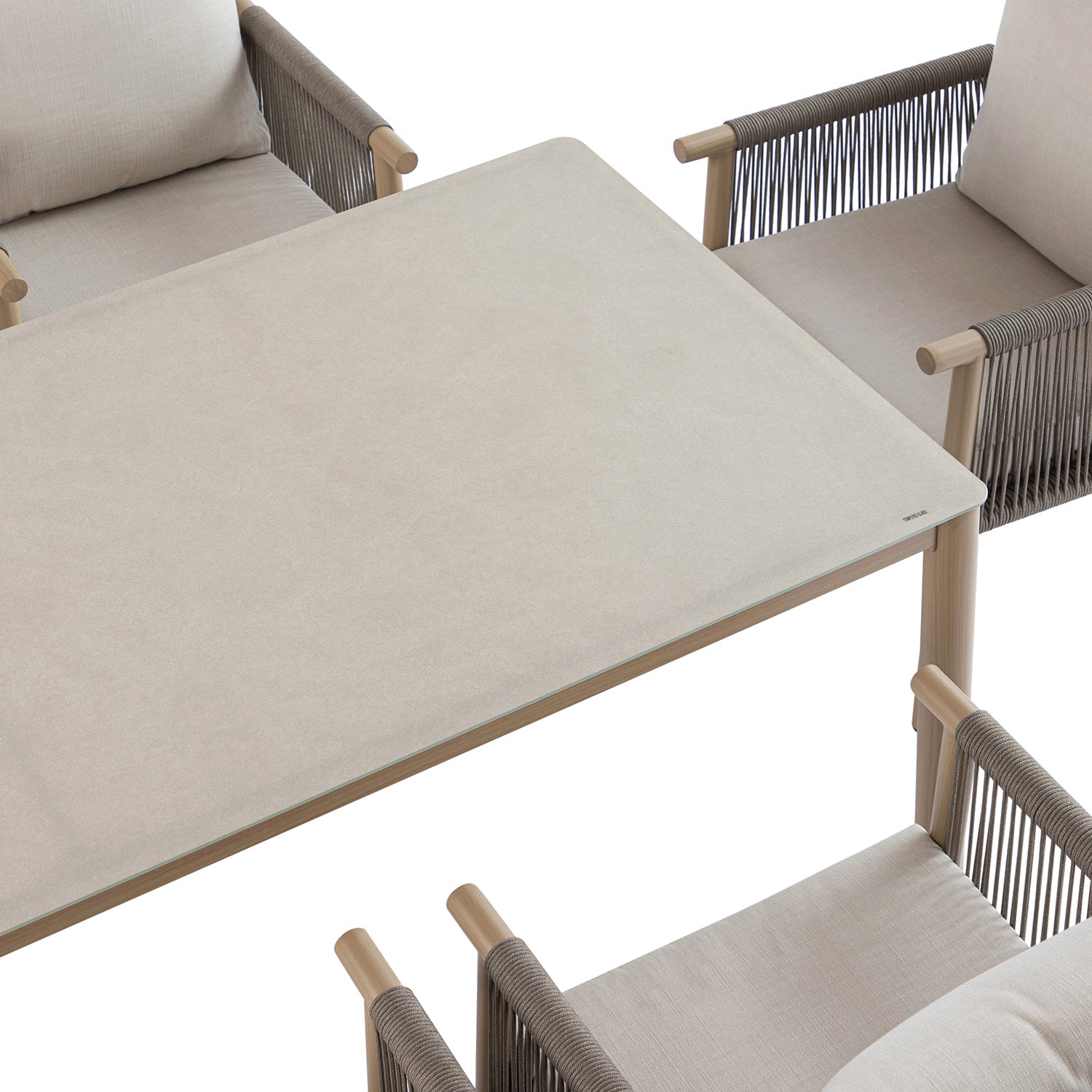 Soller Indoor and Outdoor Rope Weave 6-Seater Rectangular Dining Set
