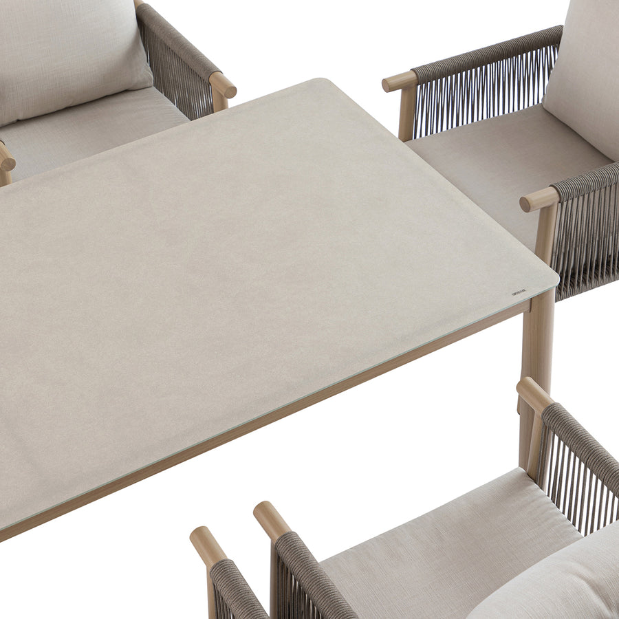 Soller Indoor and Outdoor Rope Weave 6-Seater Rectangular Dining Set