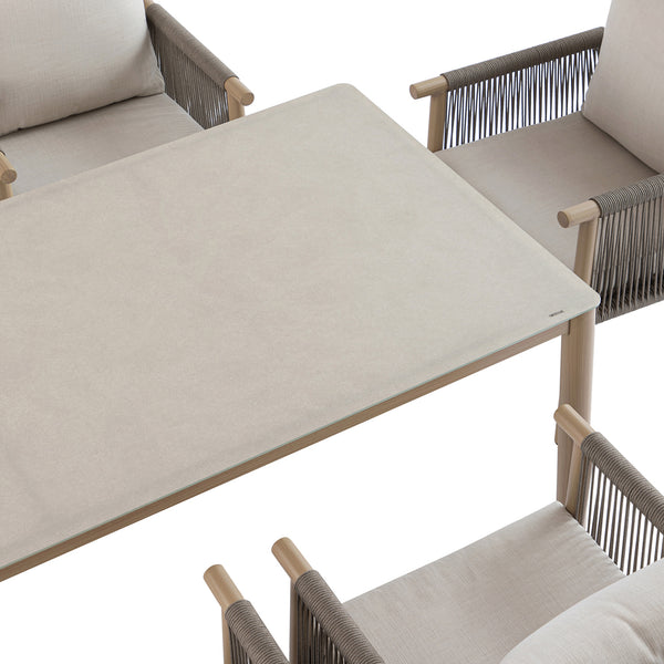 Soller Indoor and Outdoor Rope Weave 6 - Seater Rectangular Dining Set - daals
