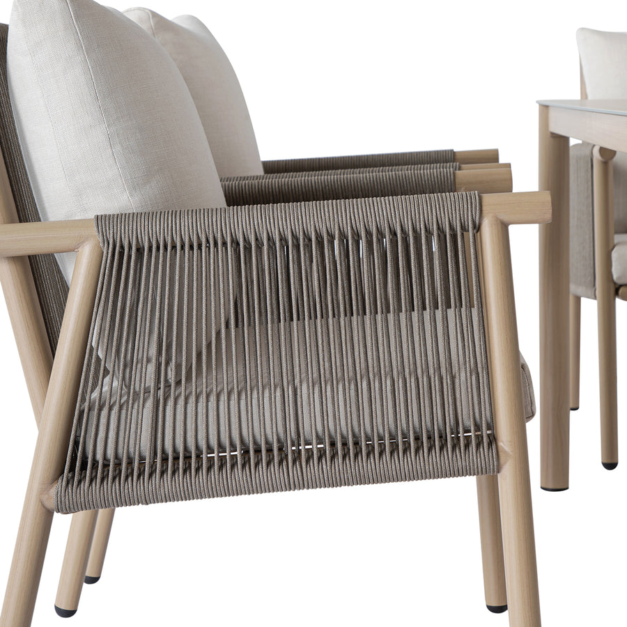 Soller Indoor and Outdoor Rope Weave 6-Seater Rectangular Dining Set