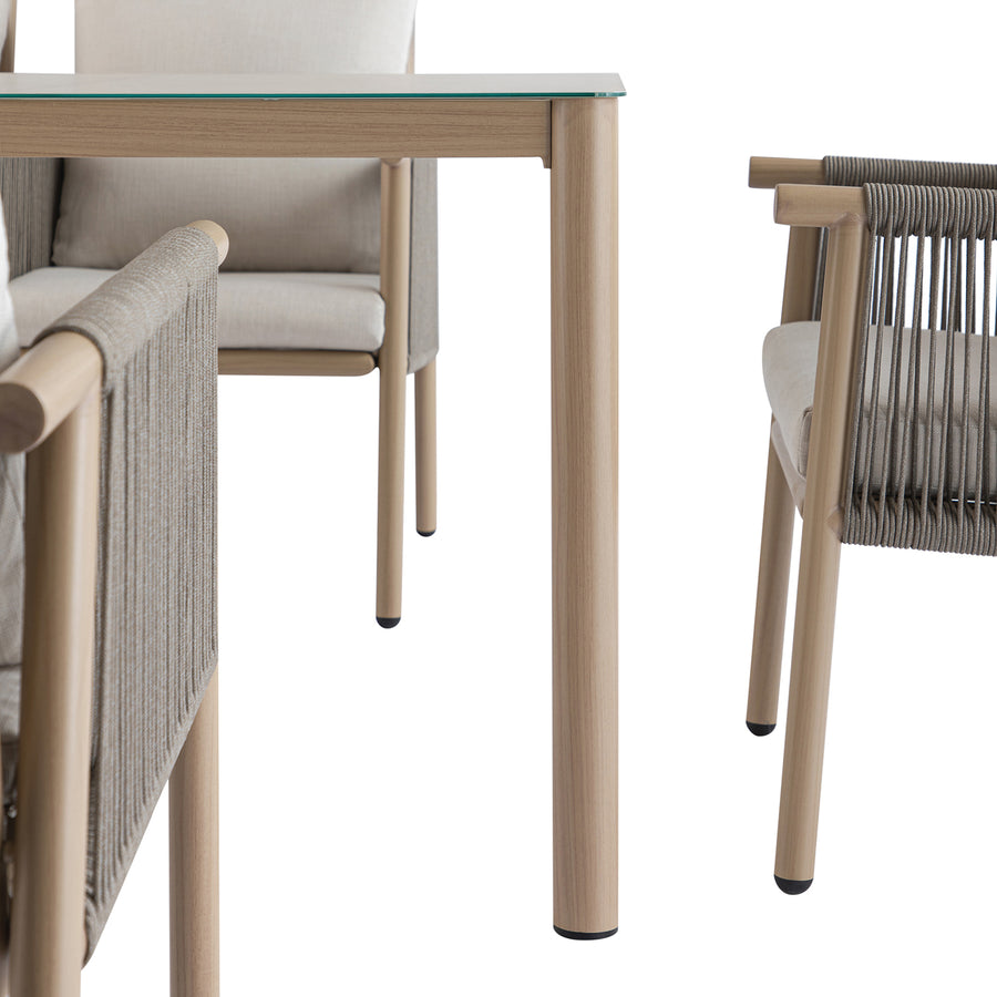 Soller Indoor and Outdoor Rope Weave 6-Seater Rectangular Dining Set