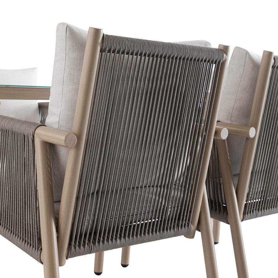 Soller Indoor and Outdoor Rope Weave 6-Seater Rectangular Dining Set