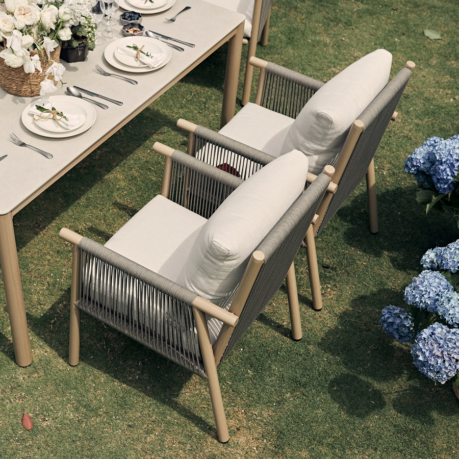 Soller Indoor and Outdoor Rope Weave 6-Seater Rectangular Dining Set
