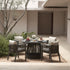 Pedra Rope and Aluminium Outdoor 4 - Seater Round Dining Set, Grey - daals