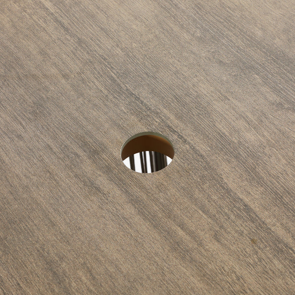 Pedra Rope and Aluminium Outdoor 6-Seater Round Dining Set, Natural