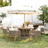 Pedra Rope and Aluminium Outdoor 6 - Seater Round Dining Set, Natural - daals
