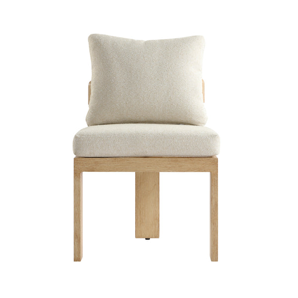 Stanford Outdoor 6-Seater Rectangular Dining Set, Natural with Beige Boucle Fabric