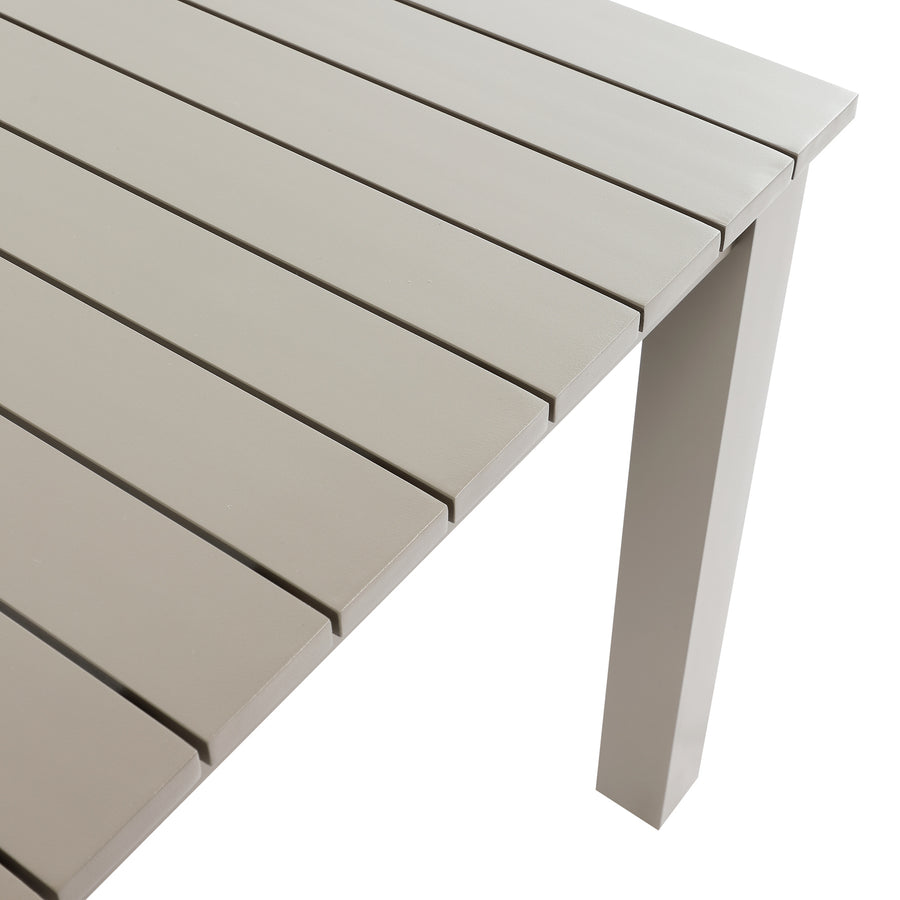 Stanford Outdoor 6-Seater Rectangular Dining Set, Taupe with Light Taupe Fabric