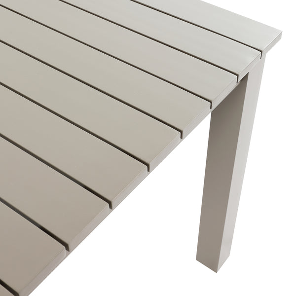 Stanford Outdoor 6-Seater Rectangular Dining Set, Taupe with Light Taupe Fabric