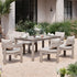 Stanford Outdoor 6 - Seater Rectangular Dining Set, Taupe with Light Taupe Fabric - daals