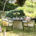 Pienza Outdoor Rattan 4 - Seater Round Dining Set, Oatmeal Fabric with Black Frame - daals