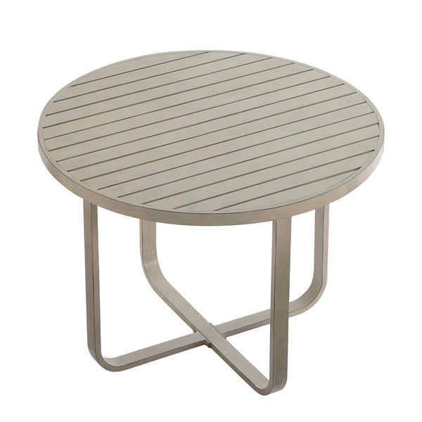 Stanford Round Wicker Outdoor 4-Seater Round Dining Set, Natural