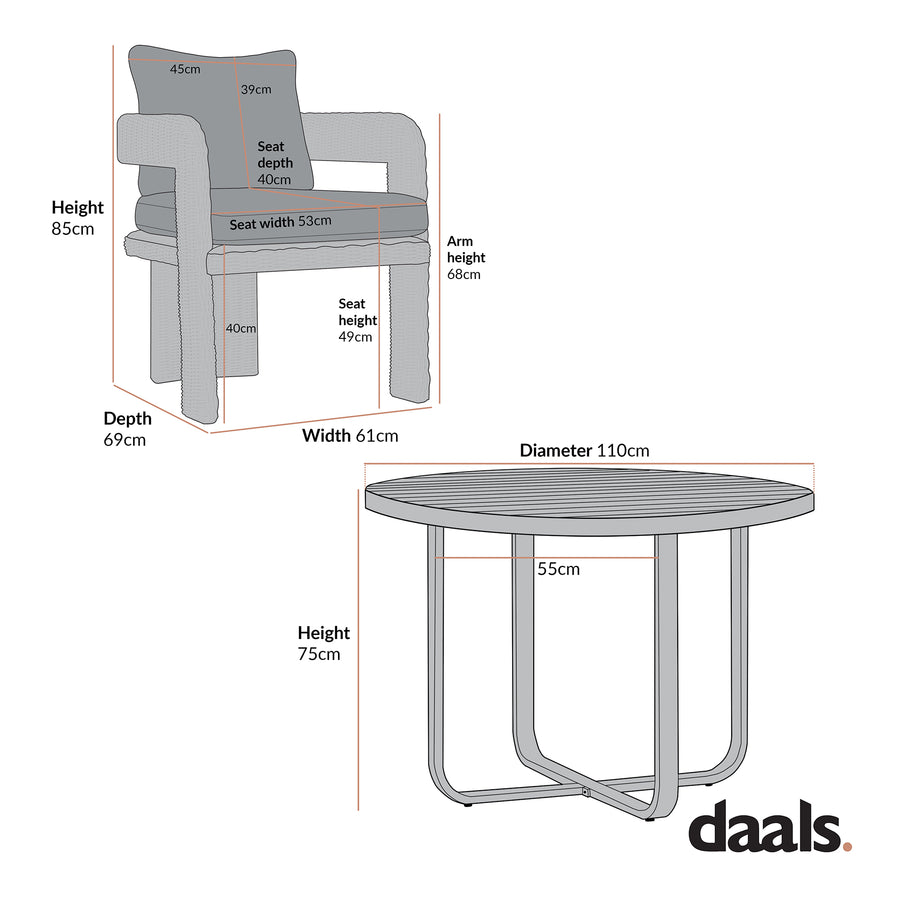 Stanford Round Wicker Outdoor 4-Seater Round Dining Set, Natural