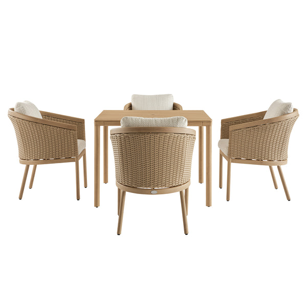 Panarea Indoor and Outdoor Wicker 4-Seater Square Dining Set - daals