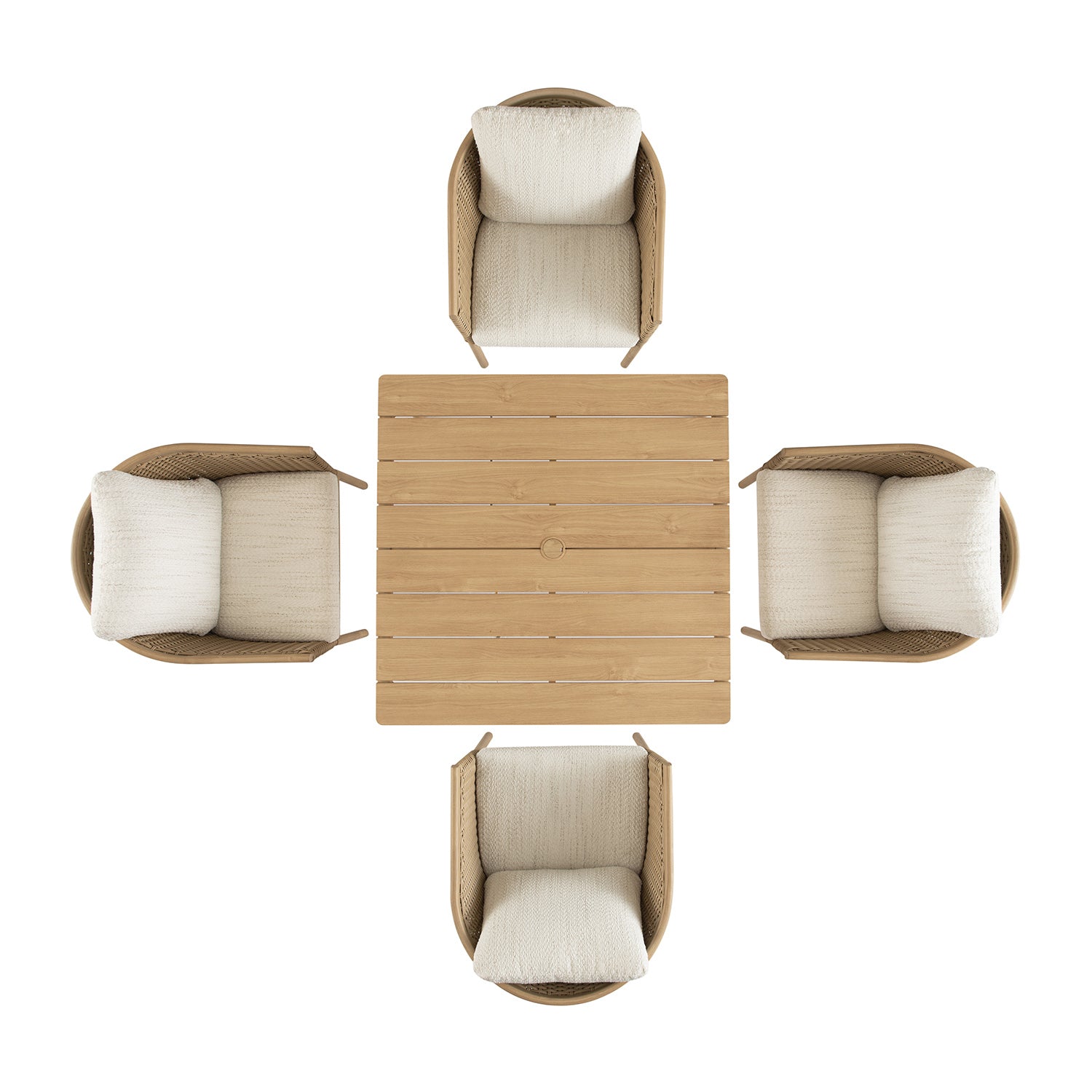 Panarea Indoor and Outdoor Wicker 4-Seater Square Dining Set