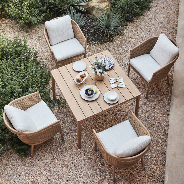 Panarea Indoor and Outdoor Wicker 4-Seater Square Dining Set - daals