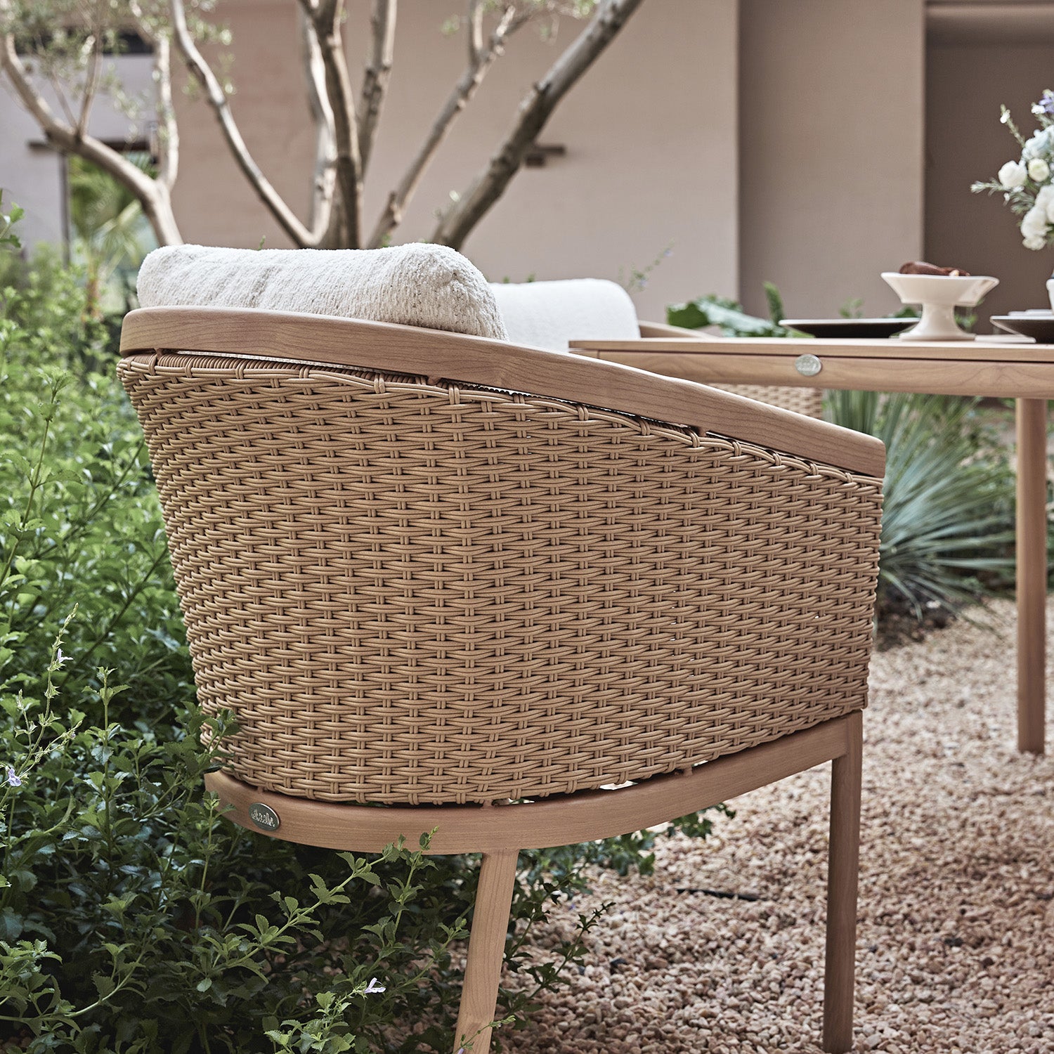 Panarea Indoor and Outdoor Wicker 4-Seater Square Dining Set