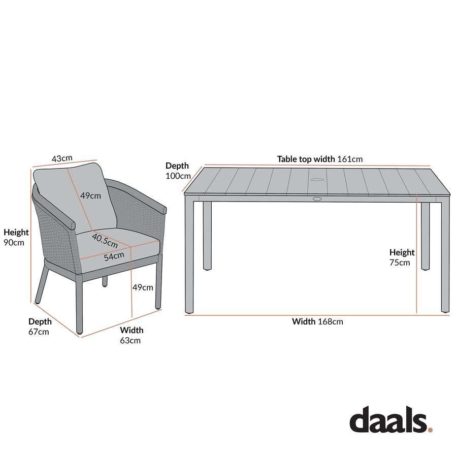 Panarea Indoor and Outdoor Wicker 6-Seater Rectangular Dining Set