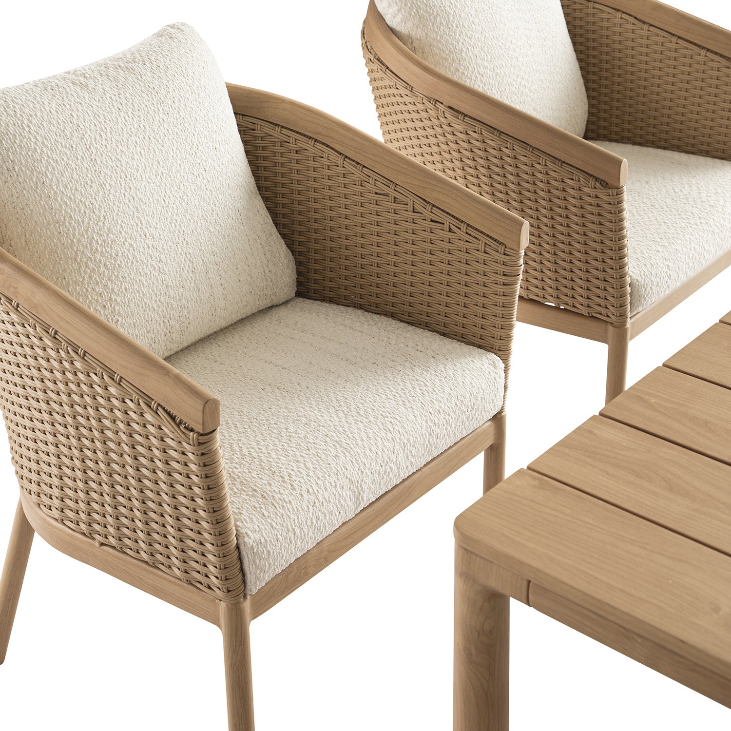 Panarea Indoor and Outdoor Wicker 6-Seater Rectangular Dining Set