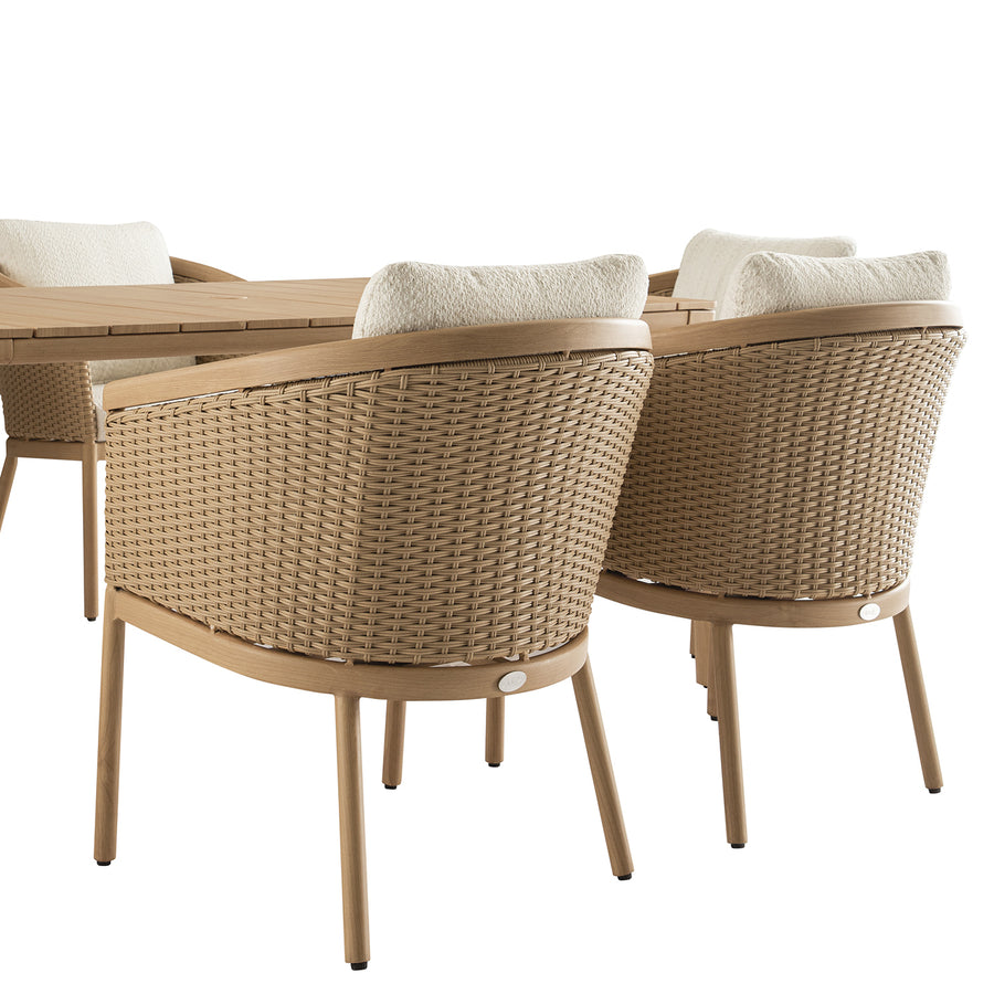 Panarea Indoor and Outdoor Wicker 6-Seater Rectangular Dining Set