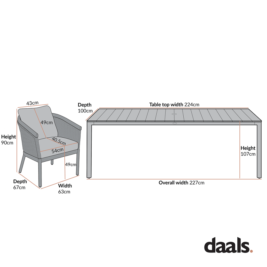 Panarea Indoor and Outdoor Wicker 8-Seater Rectangular Dining Set
