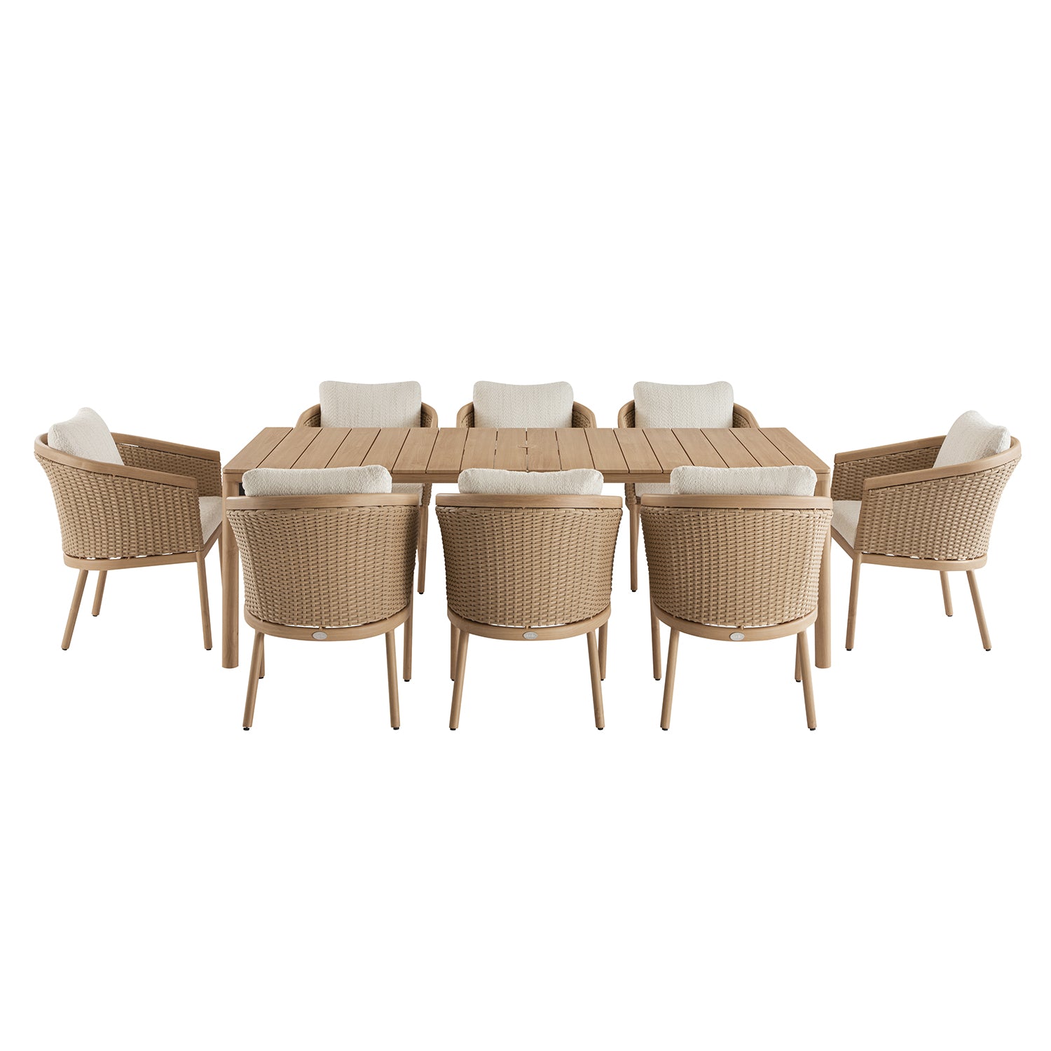 Panarea Indoor and Outdoor Wicker 8-Seater Rectangular Dining Set
