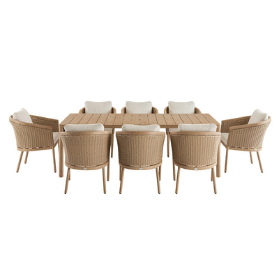 Panarea Indoor and Outdoor Wicker 8-Seater Rectangular Dining Set