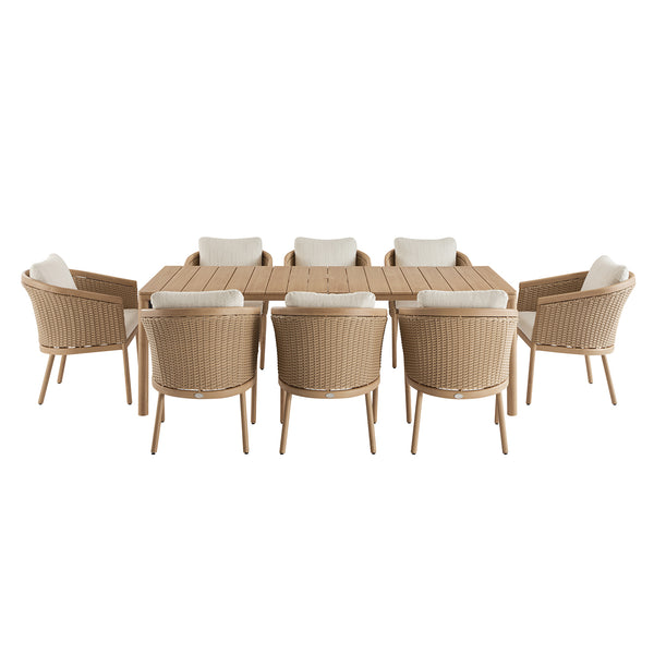 Panarea Indoor and Outdoor Wicker 8-Seater Rectangular Dining Set - daals
