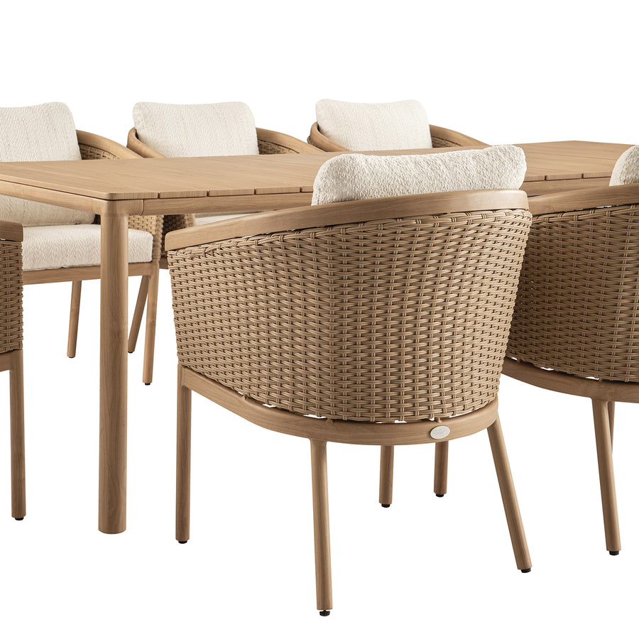 Panarea Indoor and Outdoor Wicker 8-Seater Rectangular Dining Set