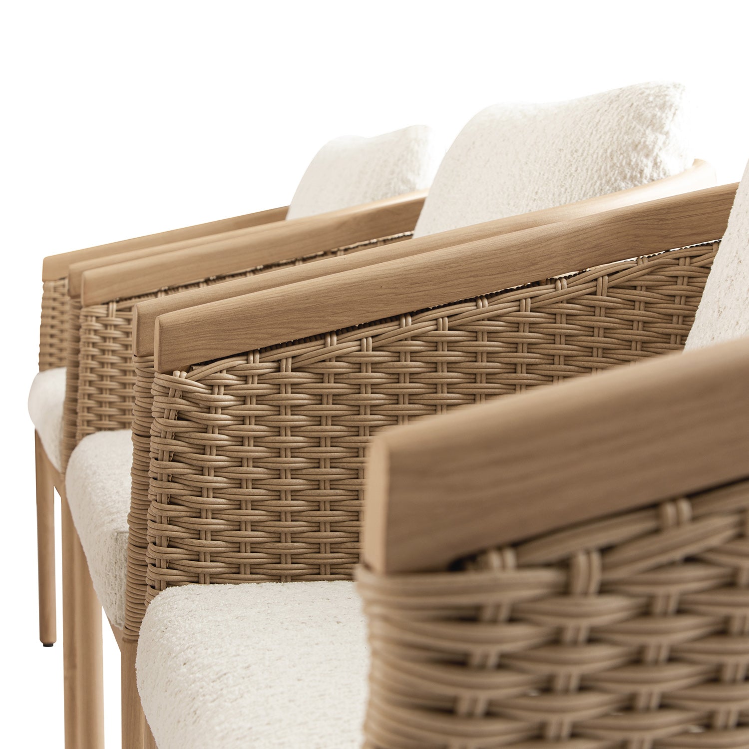Panarea Indoor and Outdoor Wicker 8-Seater Rectangular Dining Set
