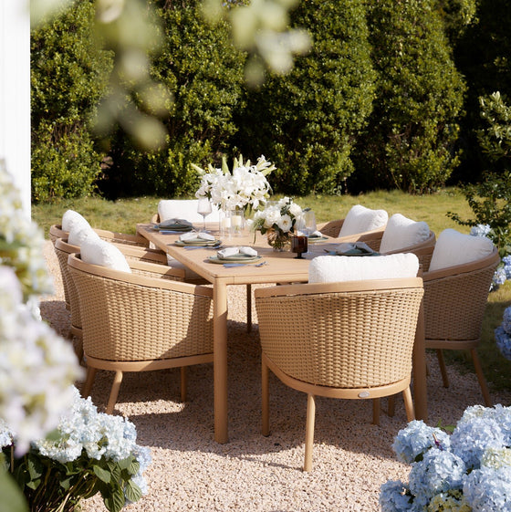 Panarea Indoor and Outdoor Wicker 8-Seater Rectangular Dining Set