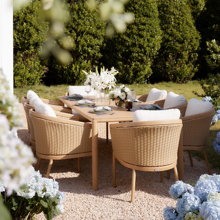 Panarea Indoor and Outdoor Wicker 8-Seater Rectangular Dining Set - daals